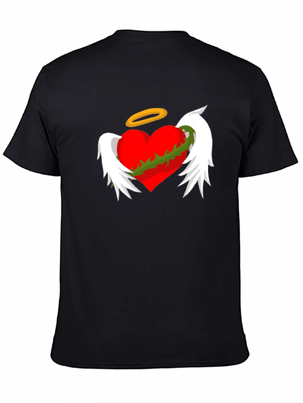 Winged Heart with Halo Graphic Tee - Black