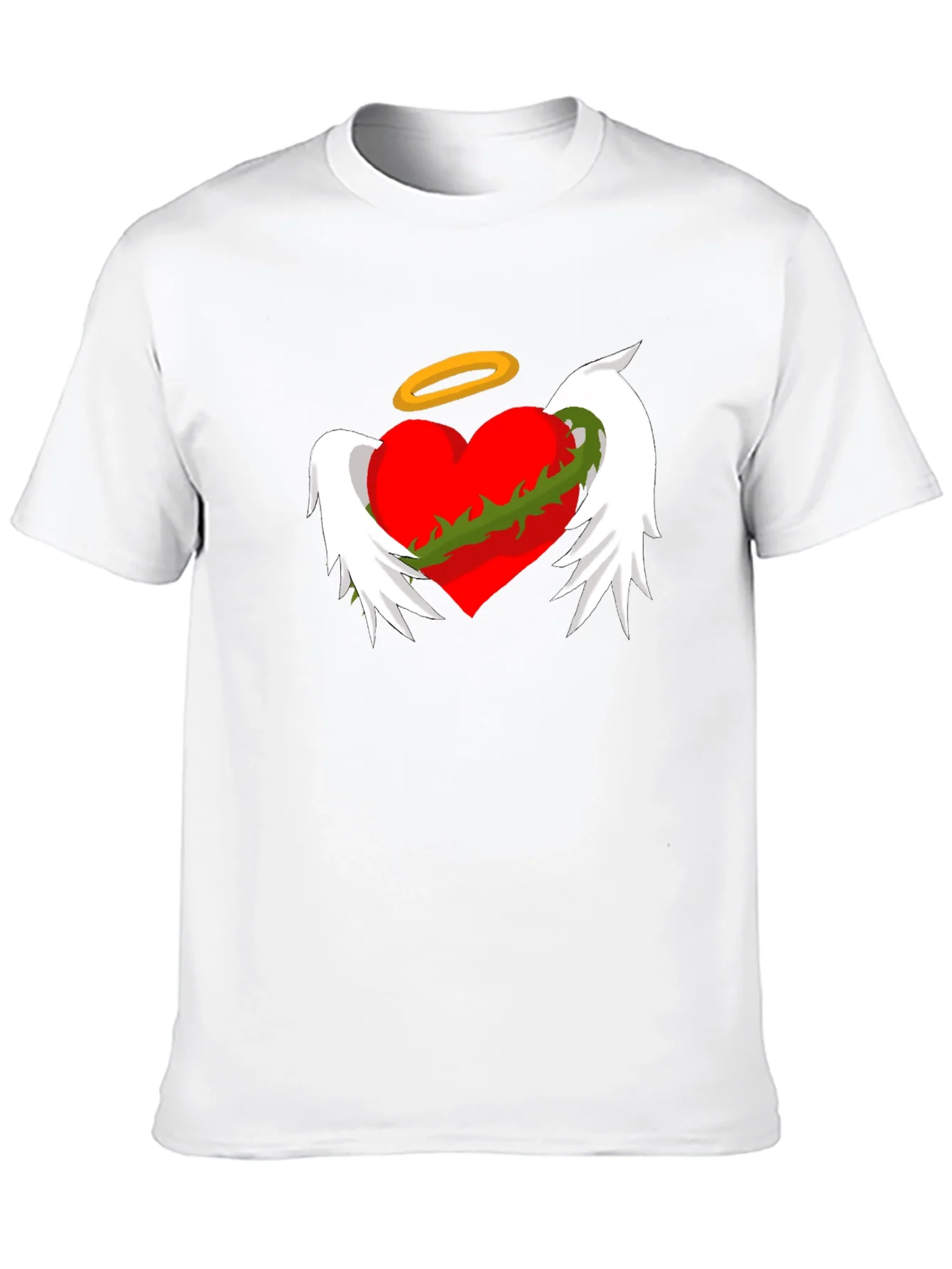 Winged Heart with Halo Graphic Tee - Black