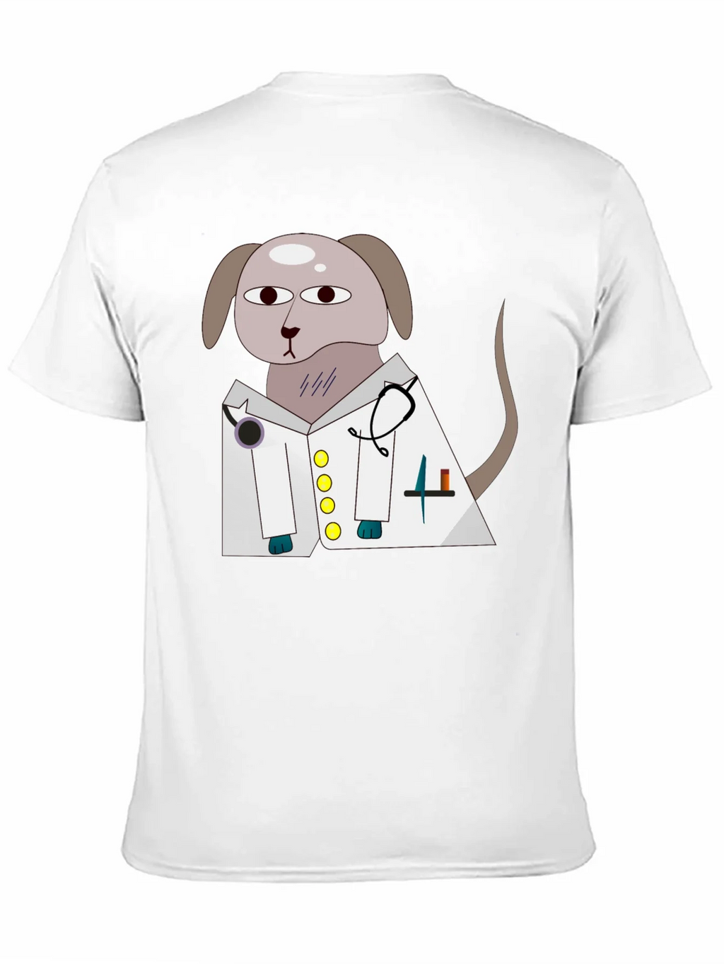 Vet Dog Cartoon Graphic T-Shirt - Black