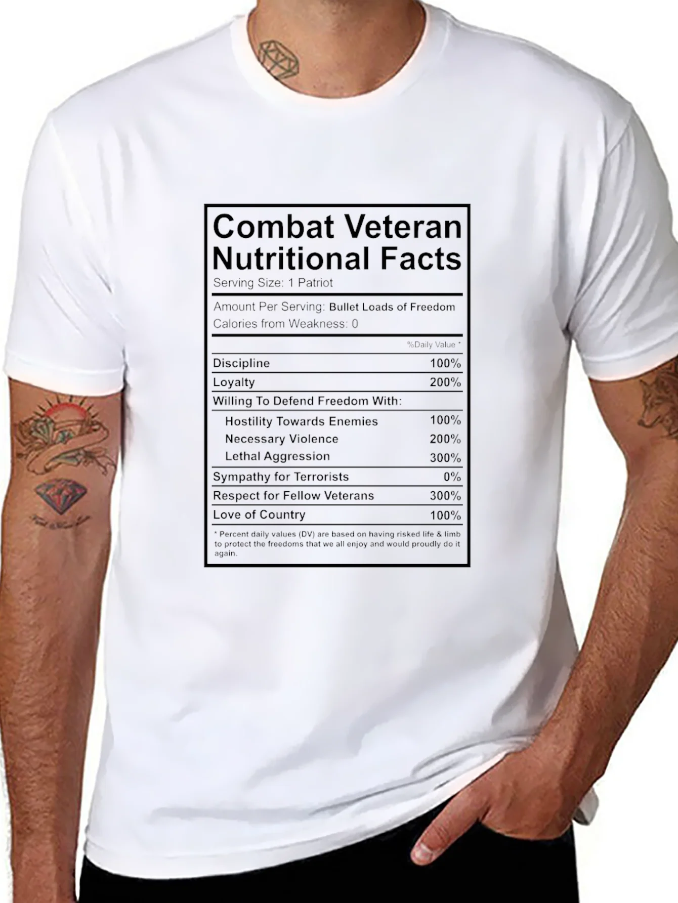 Combat Veteran T-Shirt - Nutritional Facts