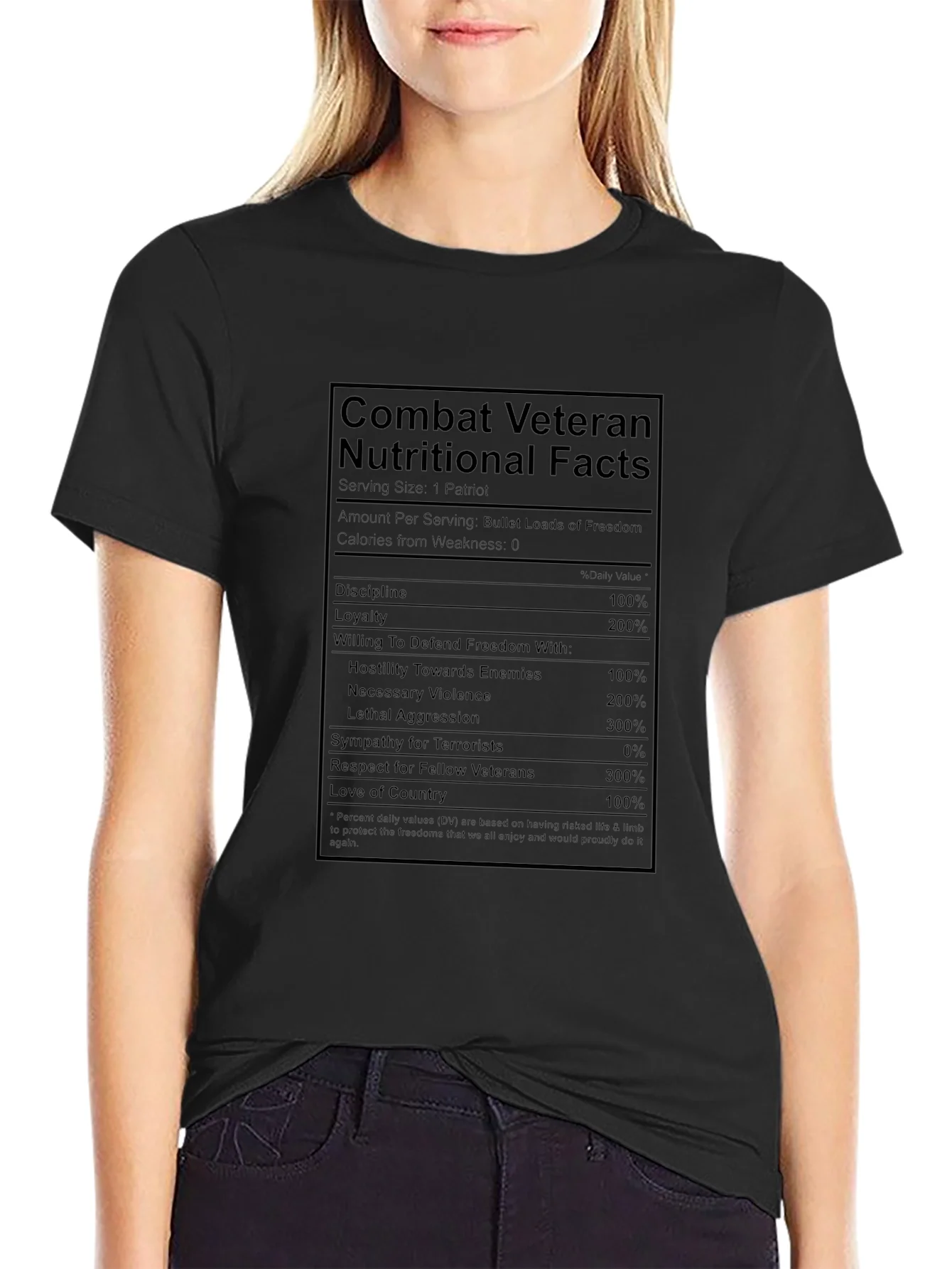 Combat Veteran T-Shirt - Nutritional Facts