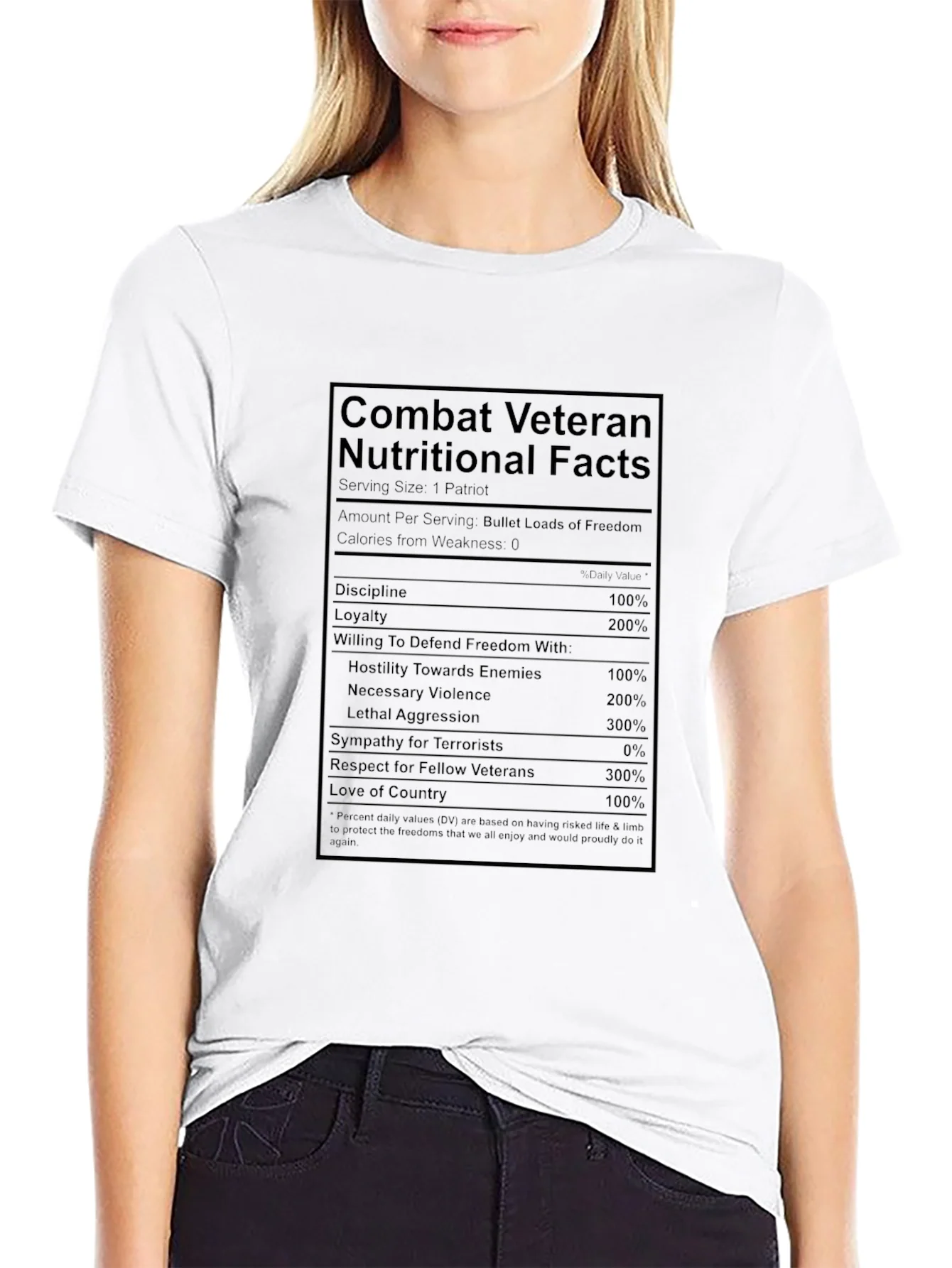 Combat Veteran T-Shirt - Nutritional Facts