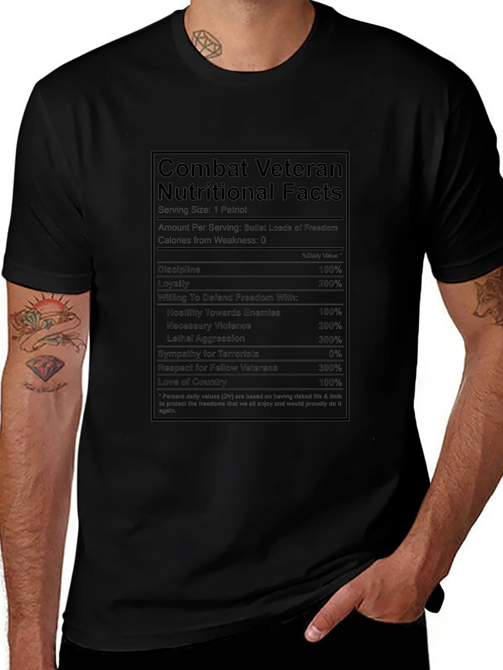 Combat Veteran T-Shirt - Nutritional Facts