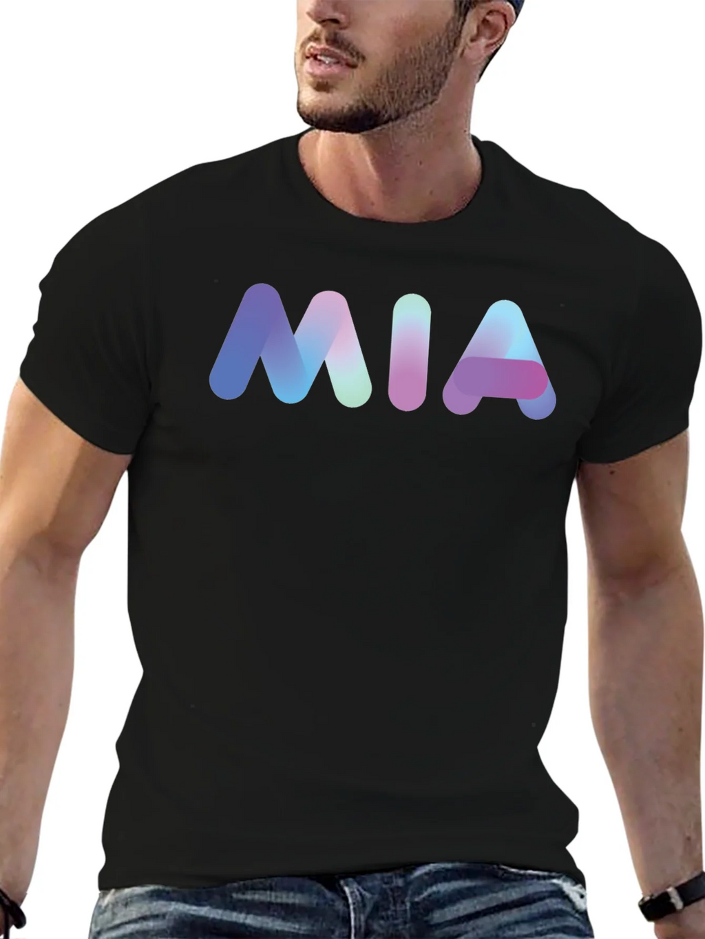 MIA Gradient Graphic Black T-Shirt