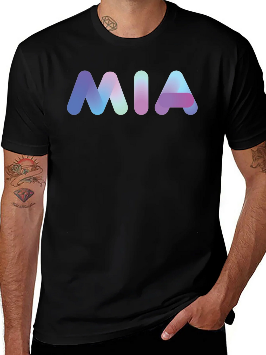 MIA Gradient Graphic Black T-Shirt