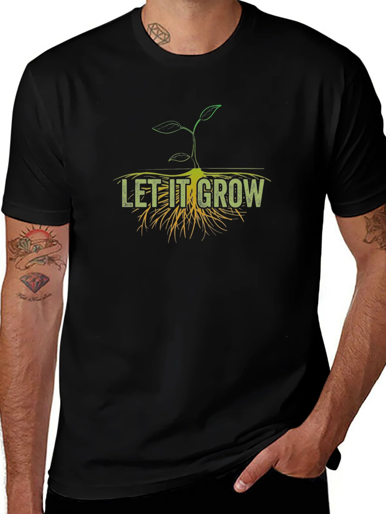 Let It Grow Graphic T-Shirt - Black Cotton Tee