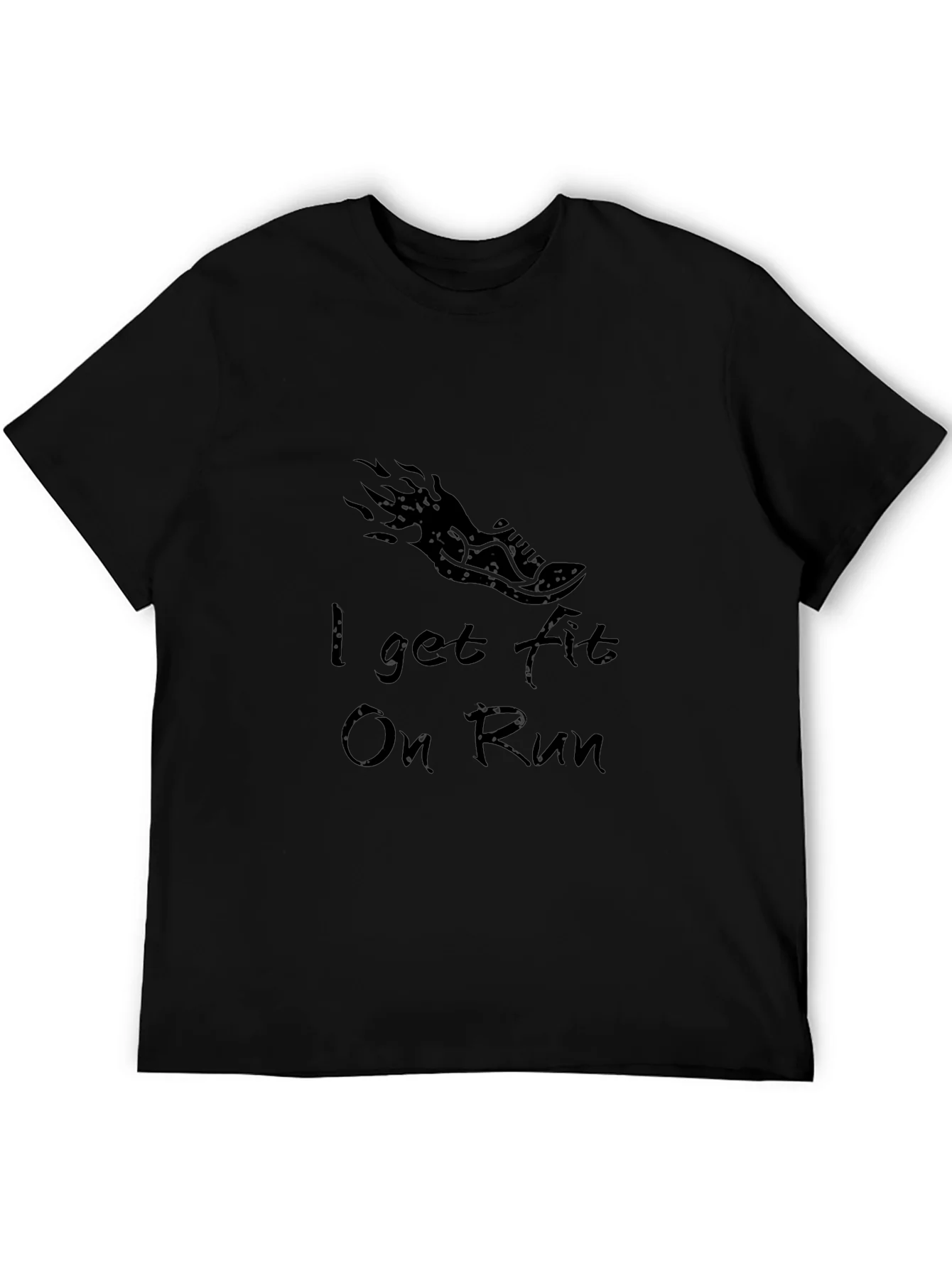 I Get Fit On Run Black Graphic Tee