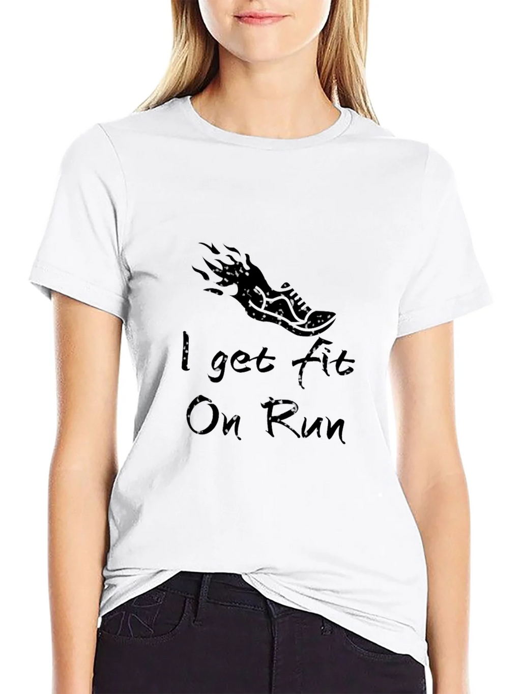 I Get Fit On Run Black Graphic Tee