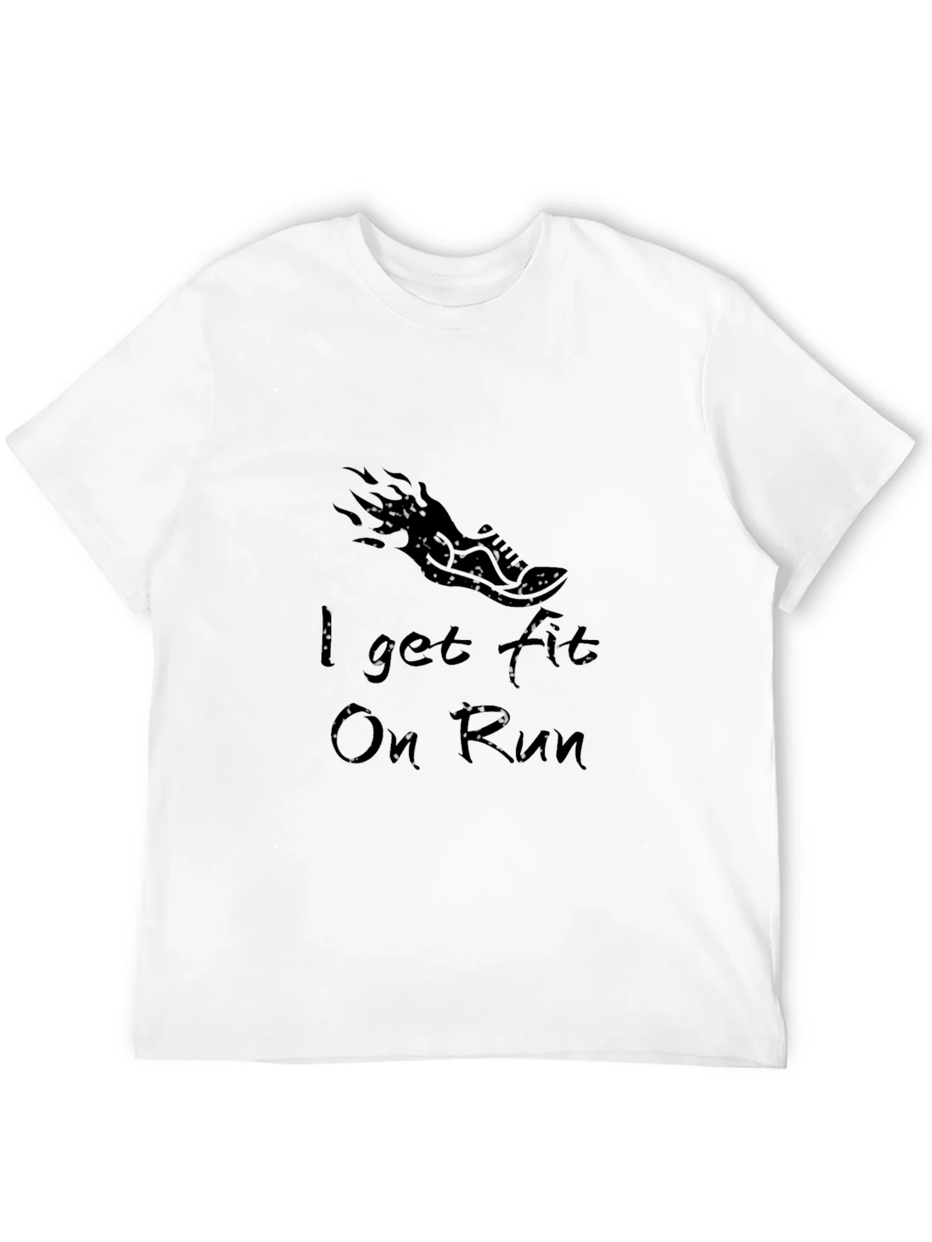 I Get Fit On Run Black Graphic Tee