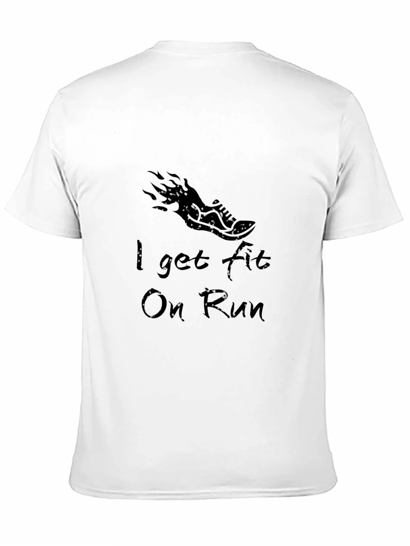 I Get Fit On Run Black Graphic Tee