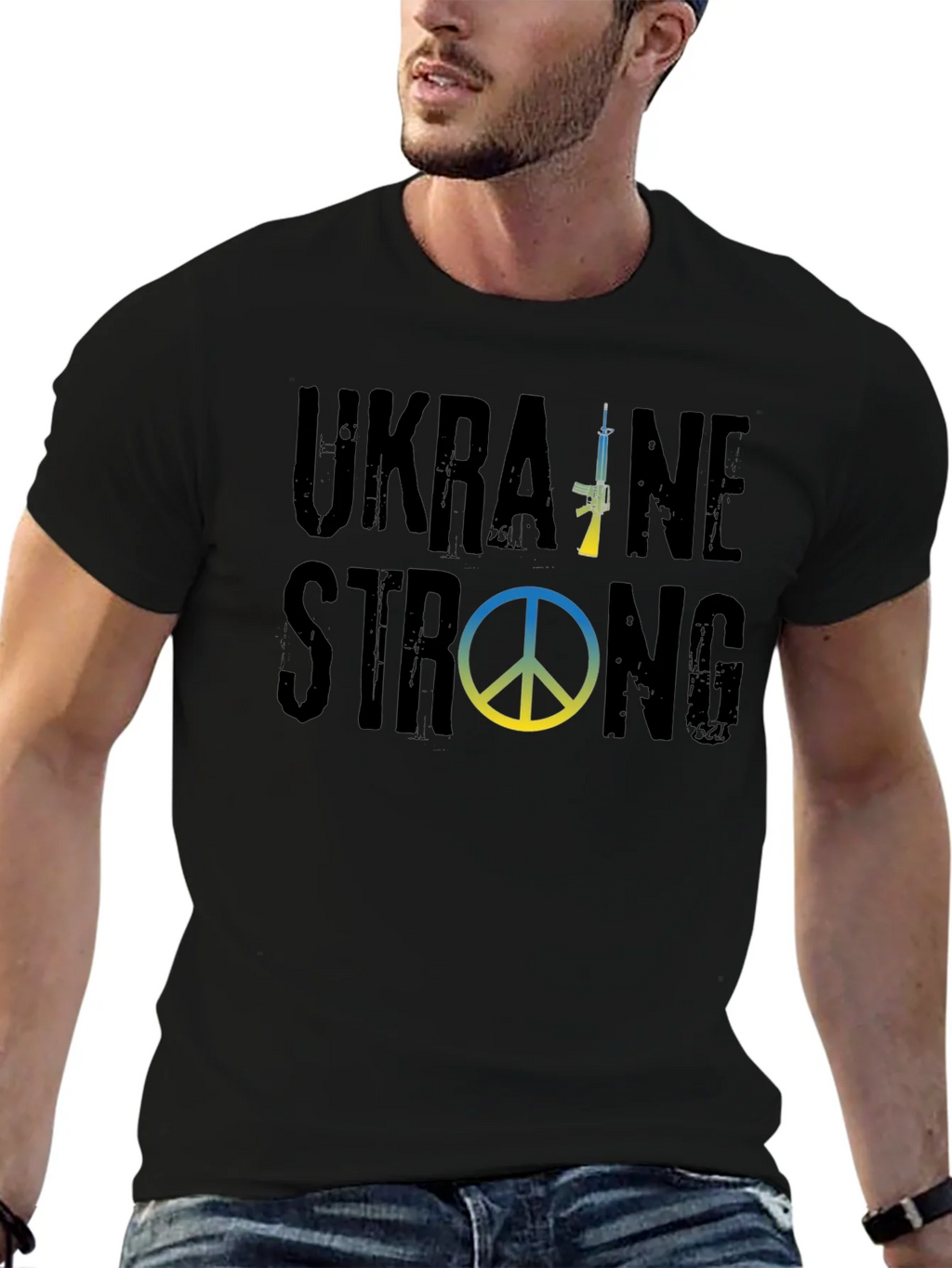 Ukraine Strong Graphic T-Shirt - Black