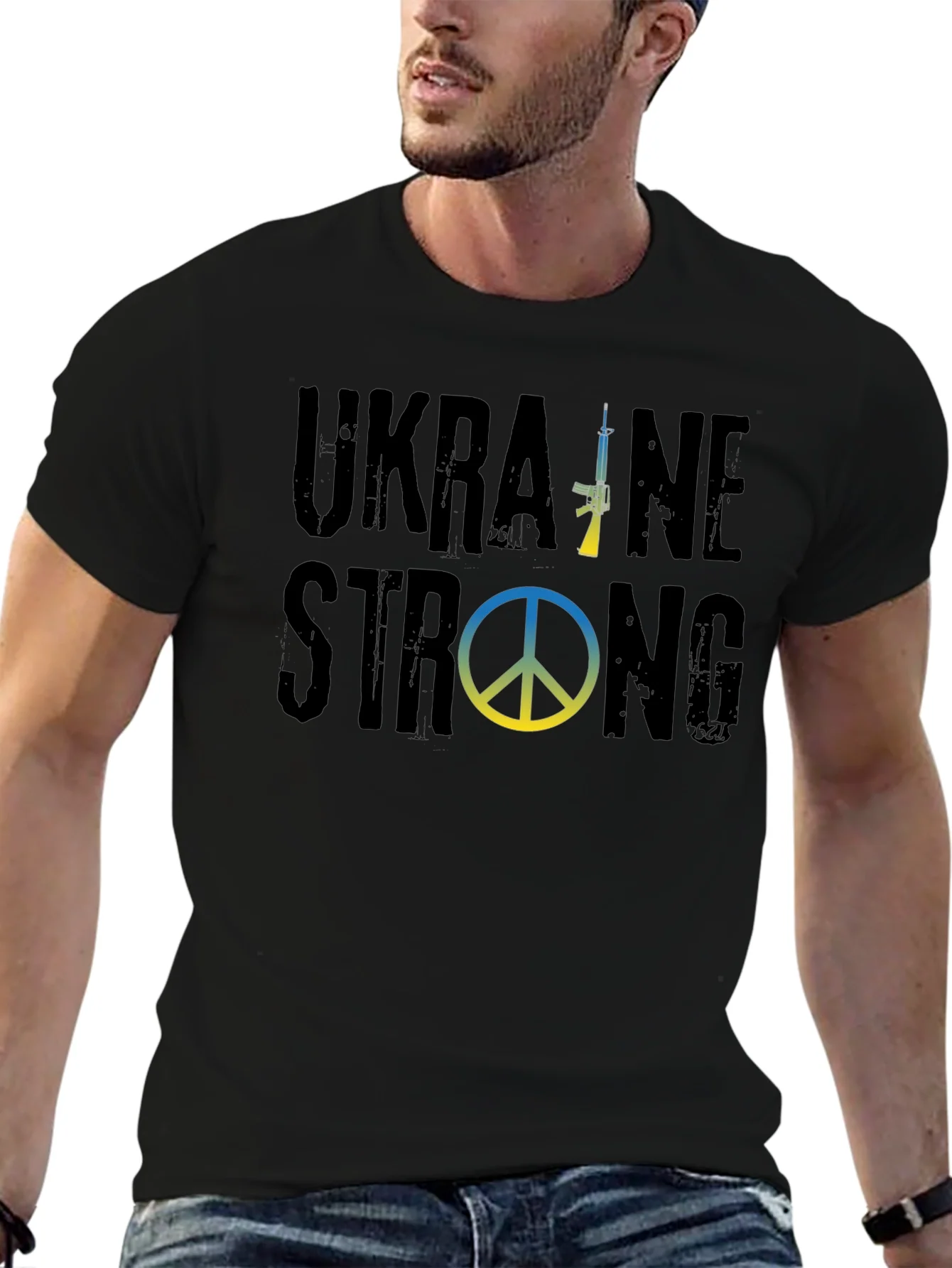 Ukraine Strong Graphic T-Shirt - Black
