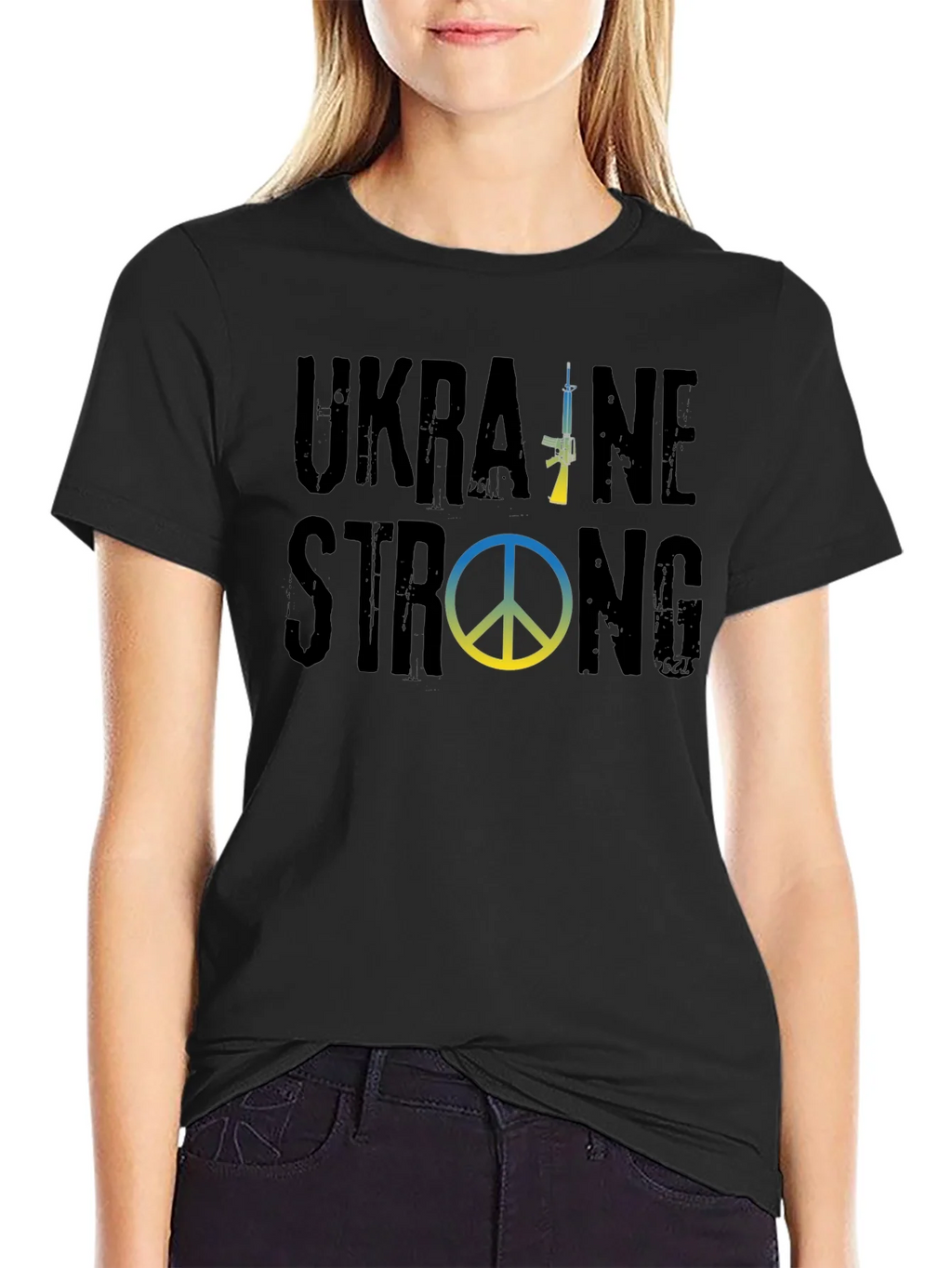 Ukraine Strong Graphic T-Shirt - Black