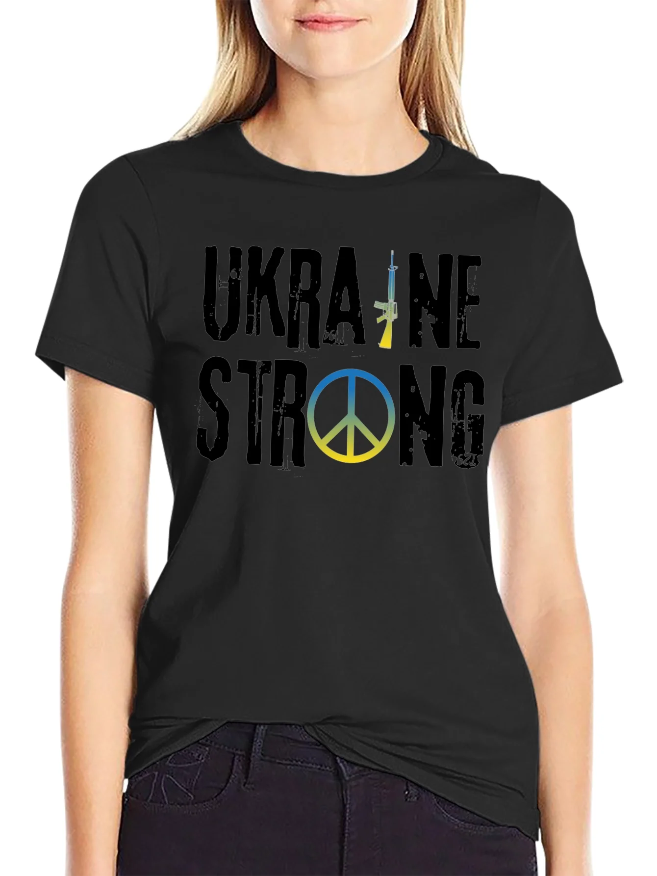 Ukraine Strong Graphic T-Shirt - Black