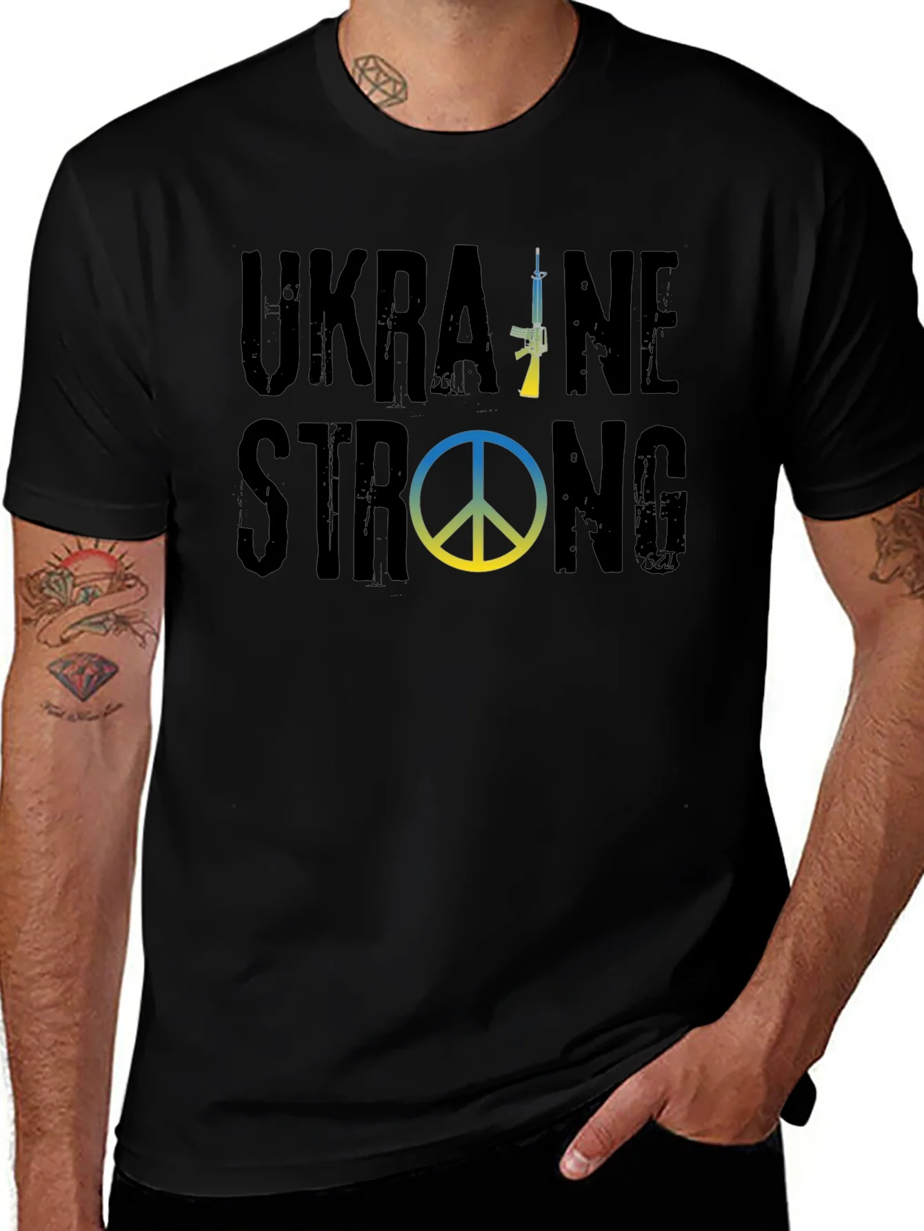 Ukraine Strong Graphic T-Shirt - Black