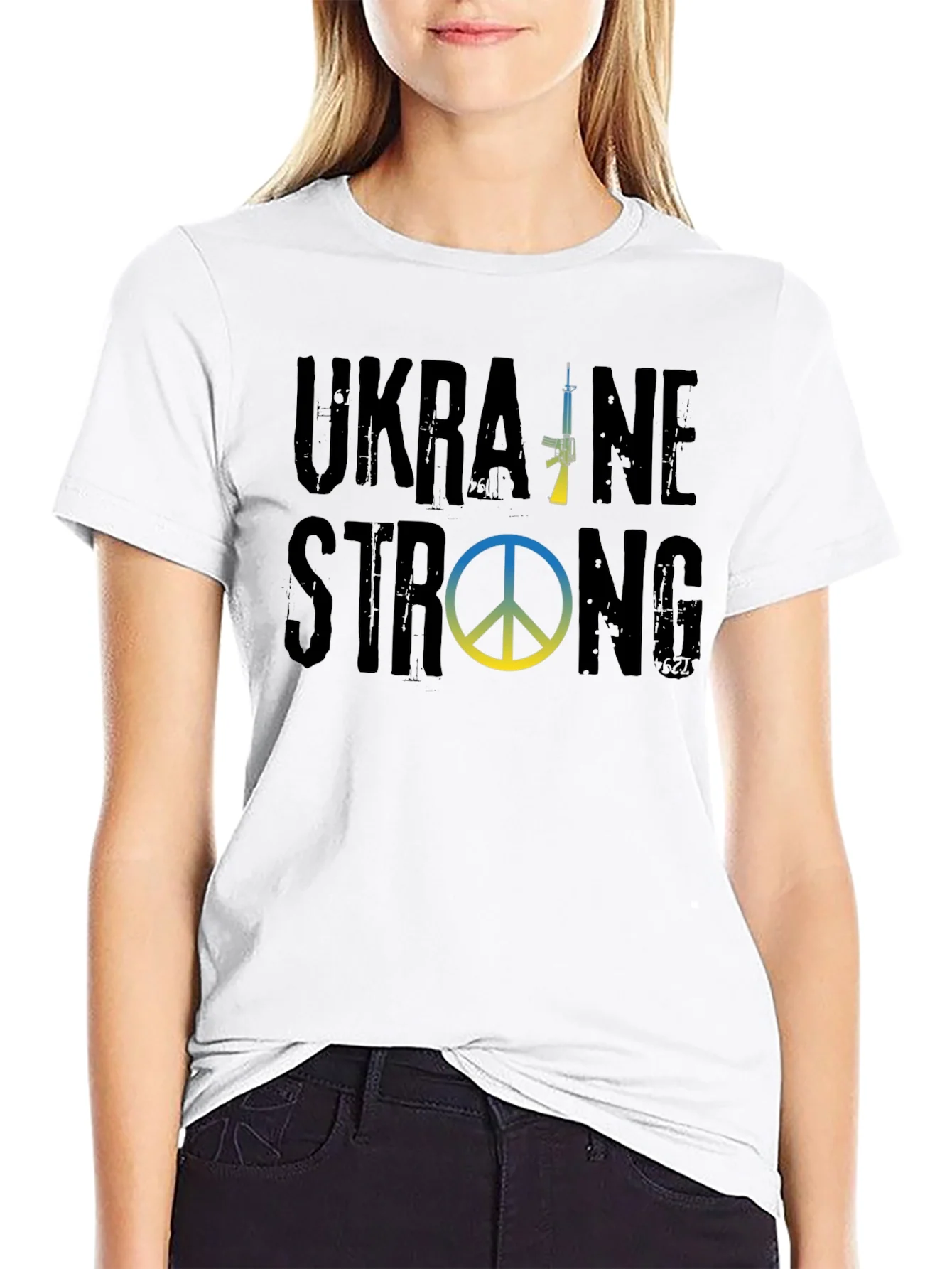 Ukraine Strong Graphic T-Shirt - Black
