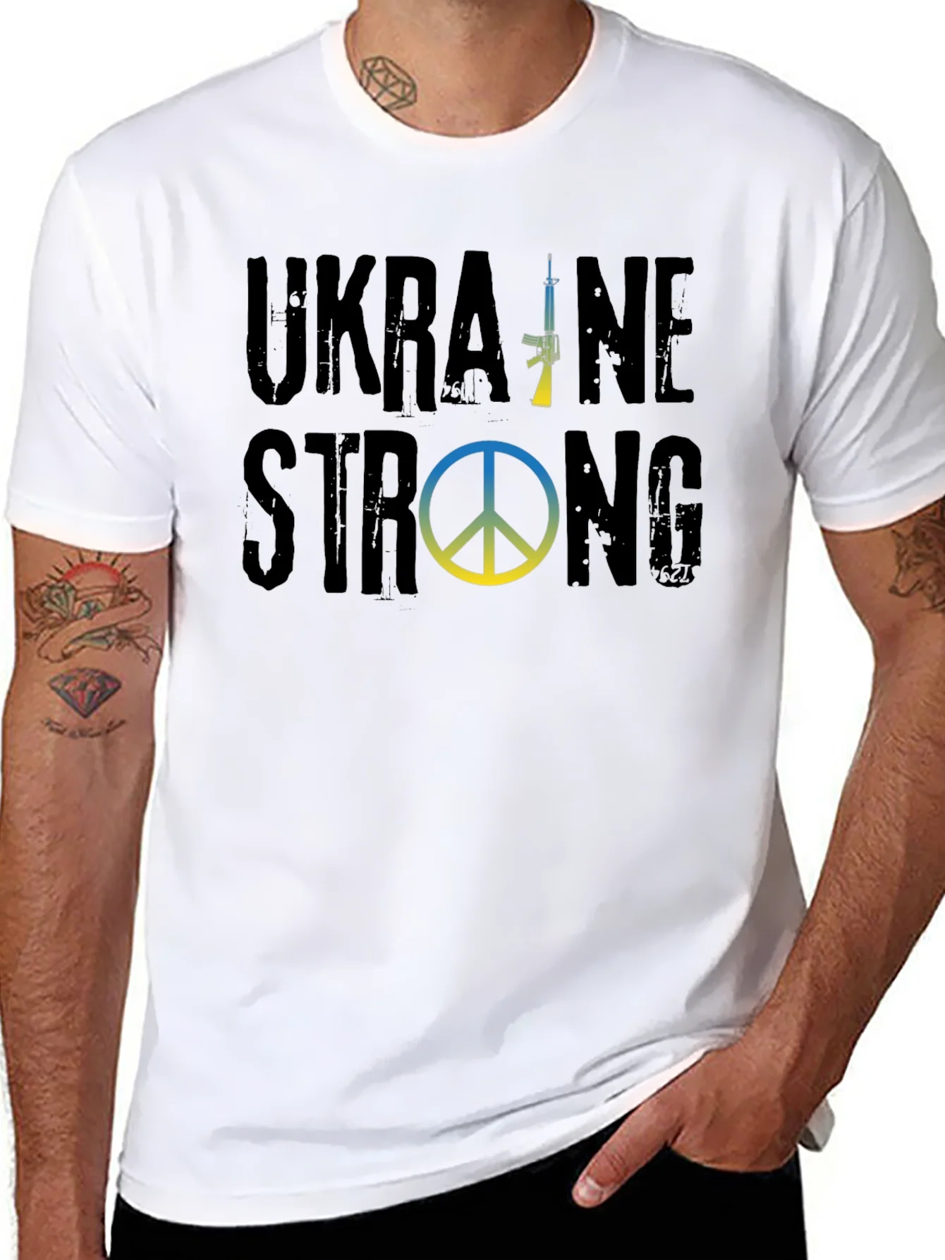 Ukraine Strong Graphic T-Shirt - Black