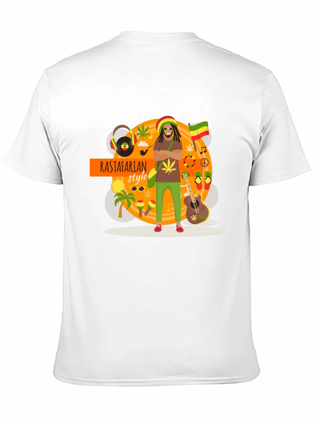 Rastafarian Style Graphic T-Shirt