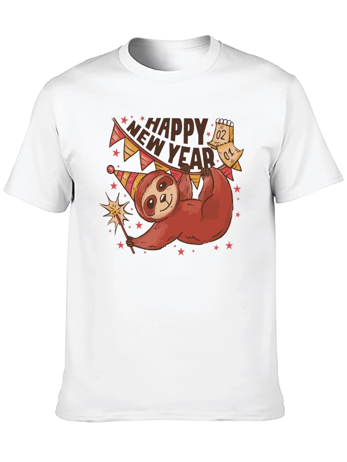 Happy New Year Sloth T-Shirt