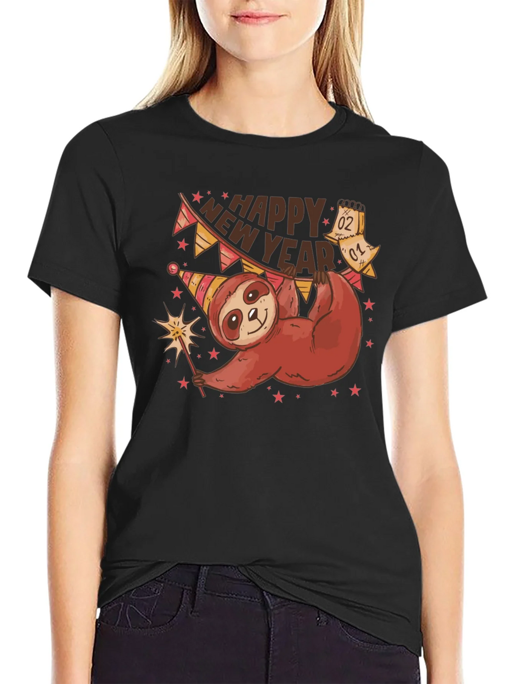 Happy New Year Sloth T-Shirt
