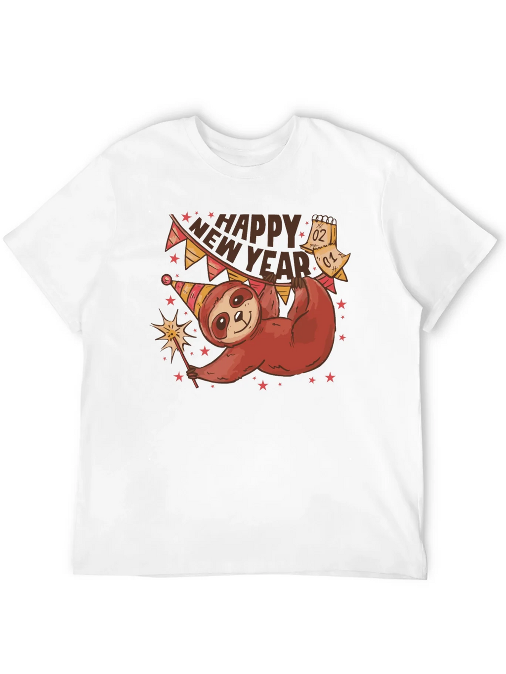 Happy New Year Sloth T-Shirt