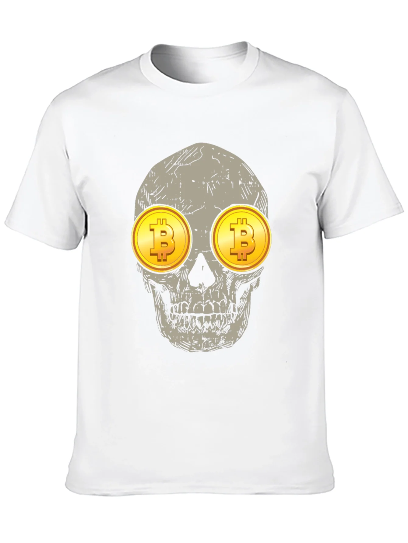 Bitcoin Skull Graphic Tee - Crypto Investor Shirt