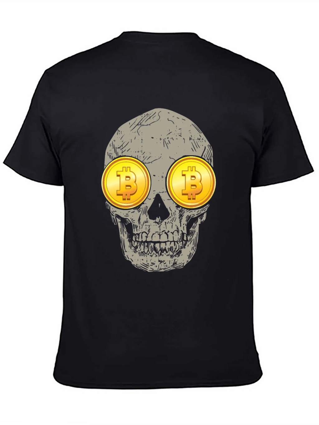 Bitcoin Skull Graphic Tee - Crypto Investor Shirt