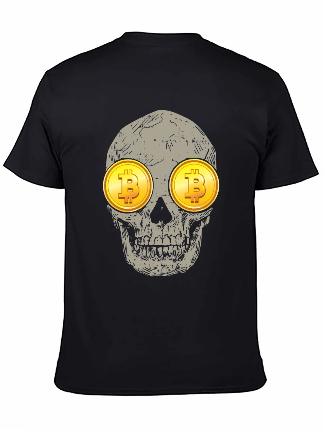 Bitcoin Skull Graphic Tee - Crypto Investor Shirt