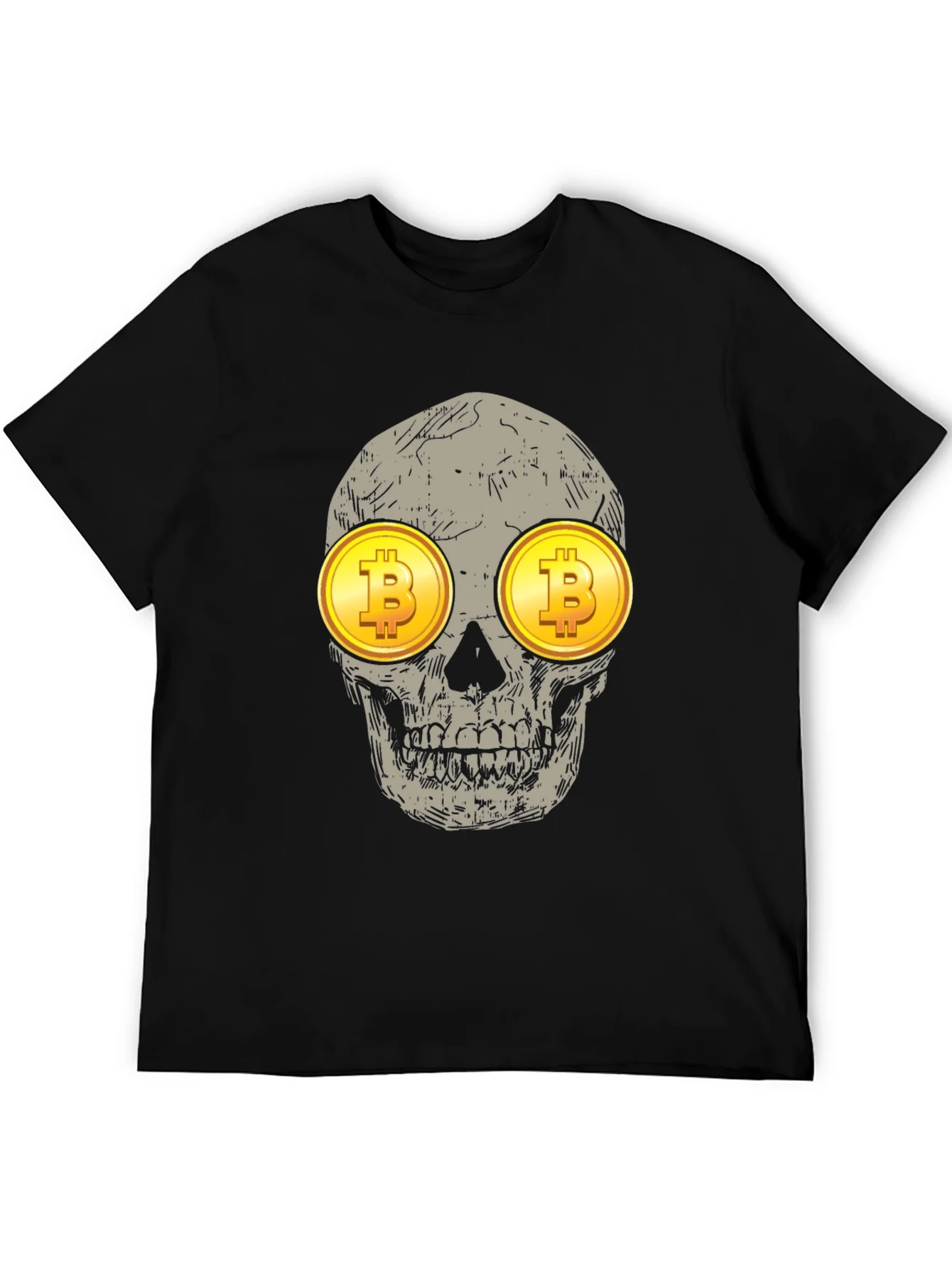 Bitcoin Skull Graphic Tee - Crypto Investor Shirt