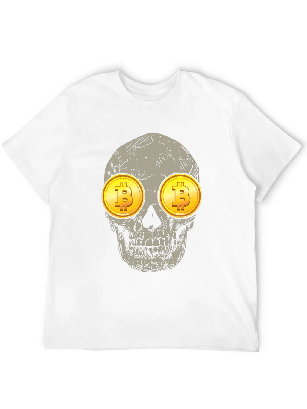 Bitcoin Skull Graphic Tee - Crypto Investor Shirt