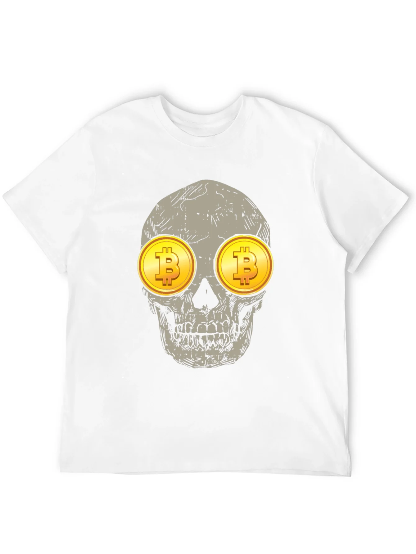 Bitcoin Skull Graphic Tee - Crypto Investor Shirt