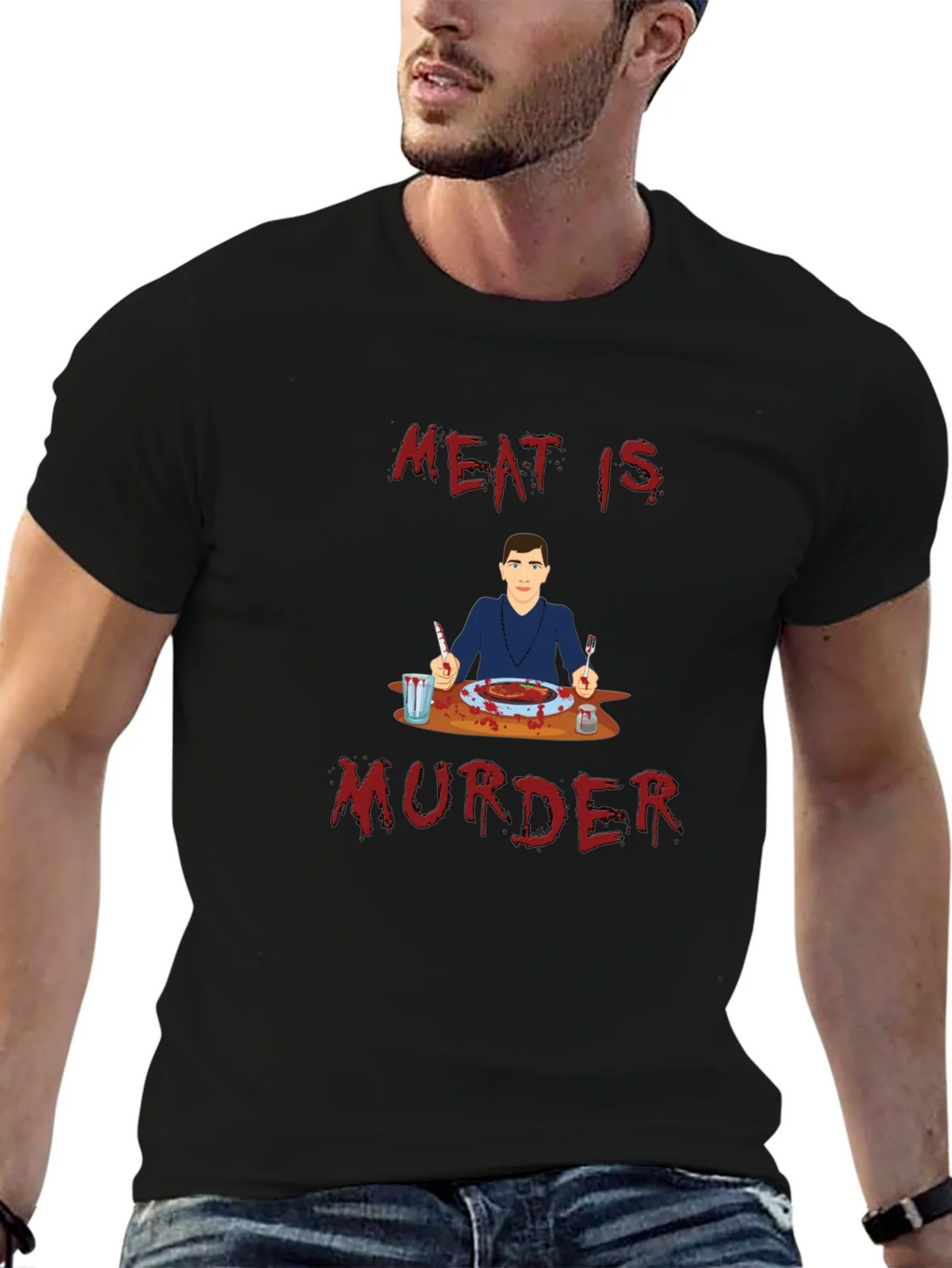 Meat is Murder T-Shirt - Graphic Print Tee