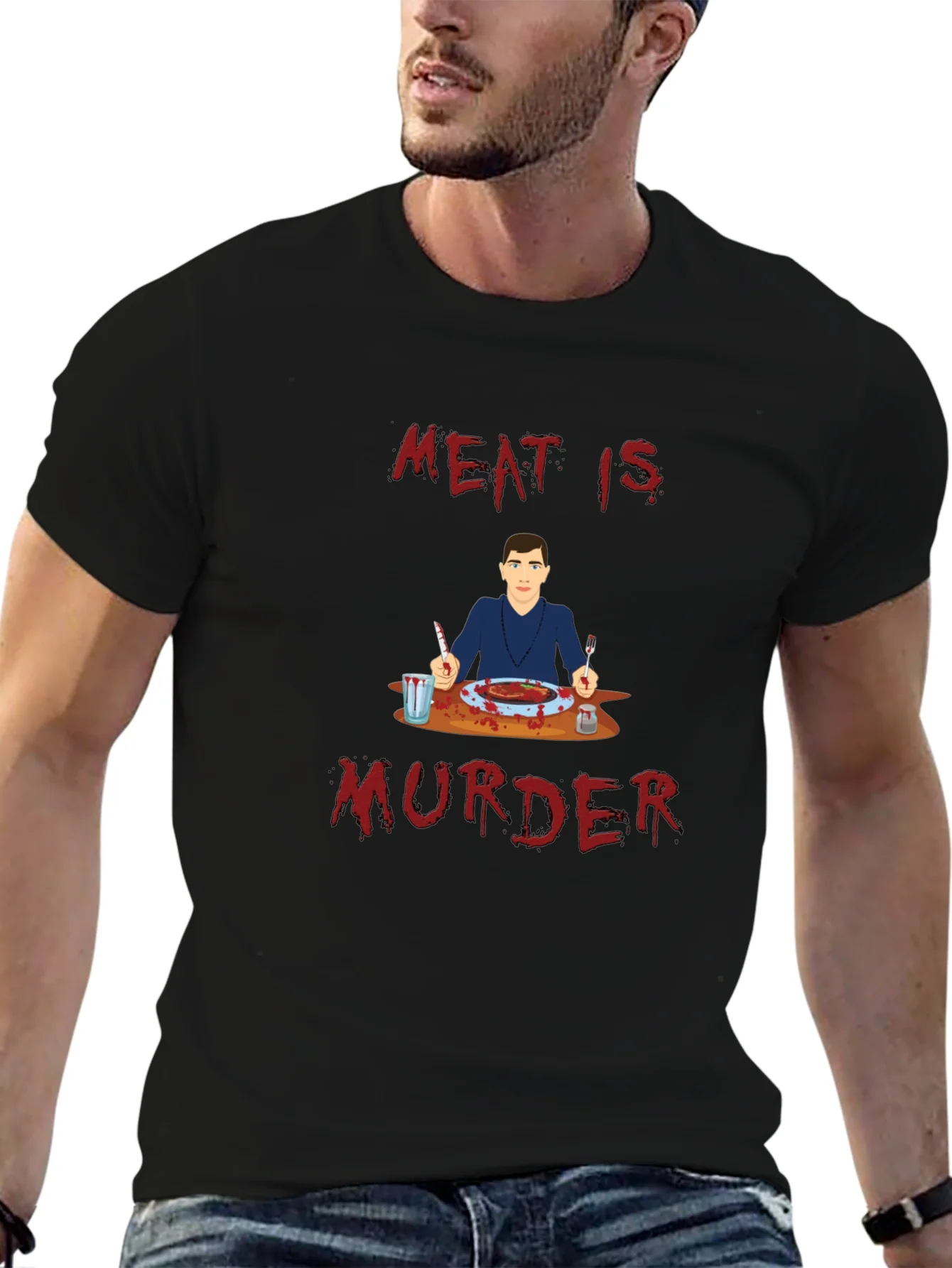 Meat is Murder T-Shirt - Graphic Print Tee