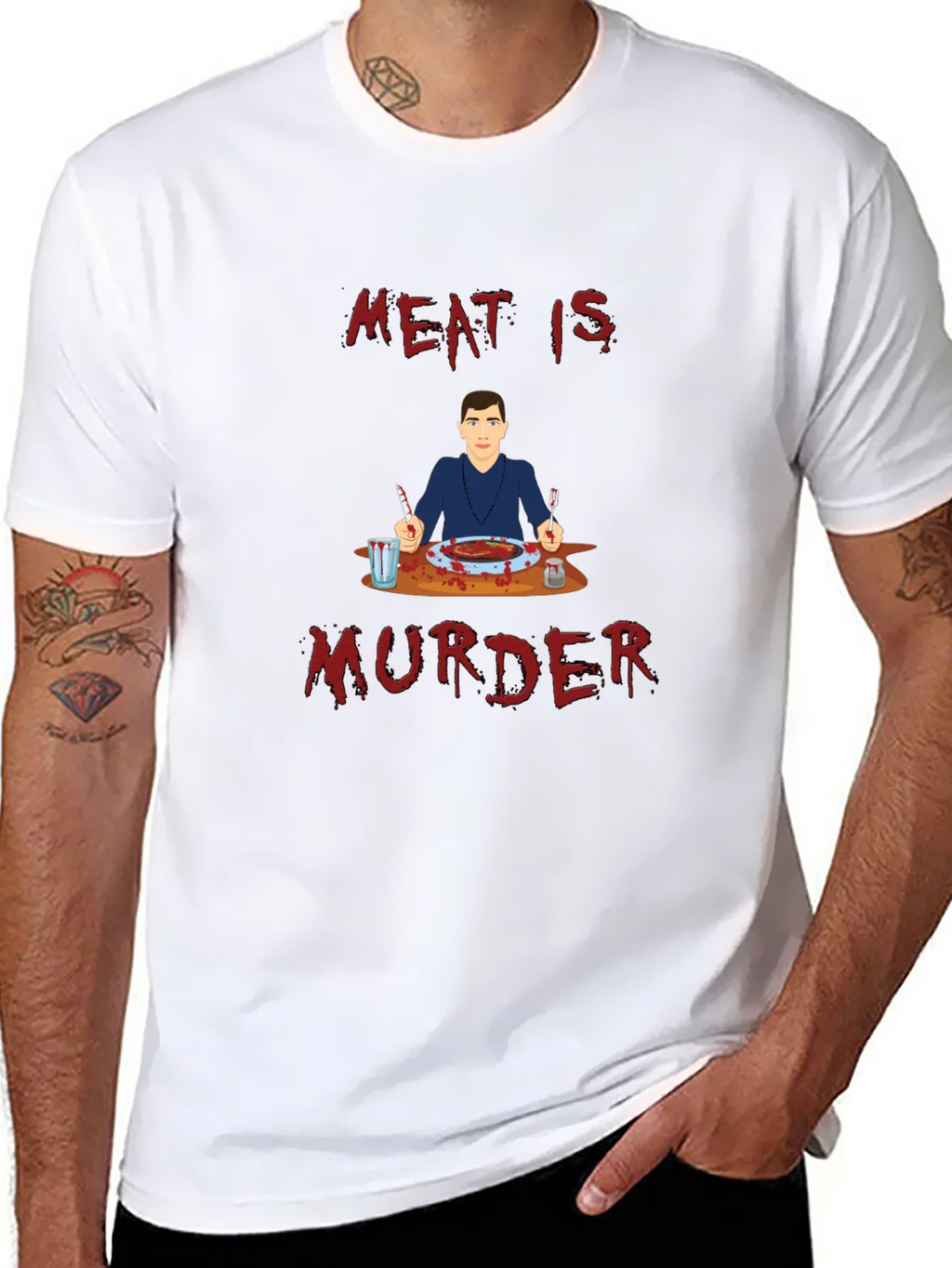 Meat is Murder T-Shirt - Graphic Print Tee