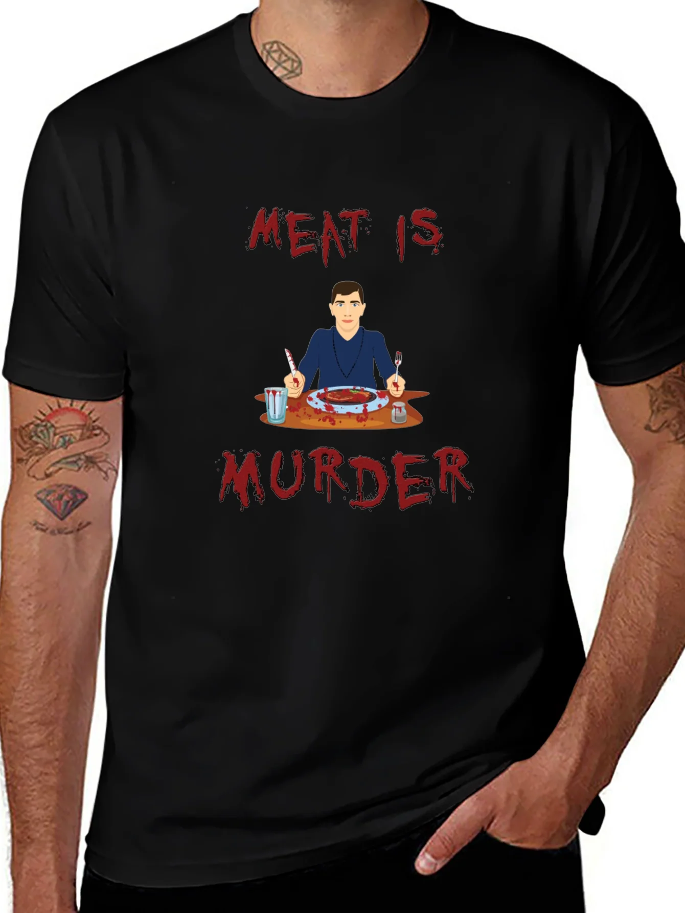 Meat is Murder T-Shirt - Graphic Print Tee